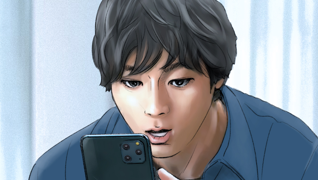 カラーコンテ　男性タレント