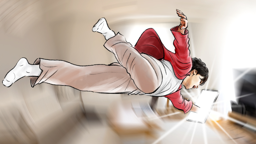 カラーコンテ　人物　男性