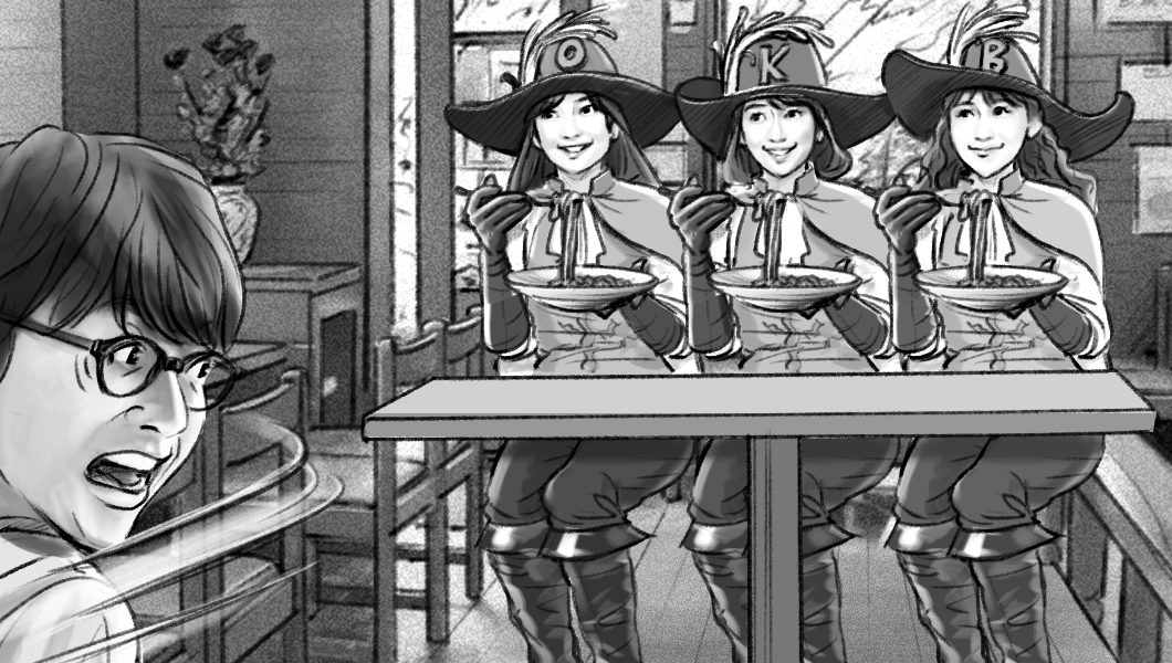 モノクロコンテ　人物